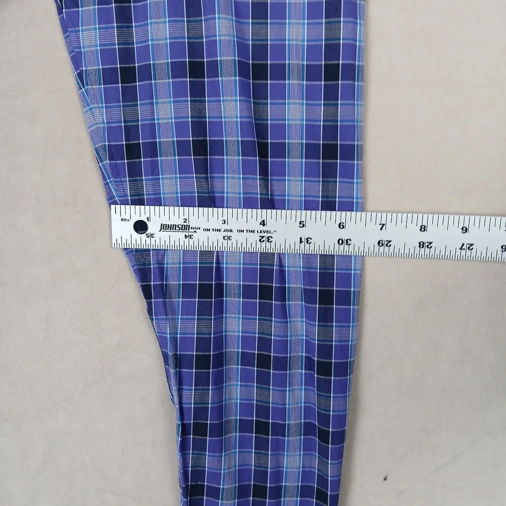 Banana Republic Small‎ Mens Shirt Casual Stretch Long Sleeve Purple Plaid 20x27